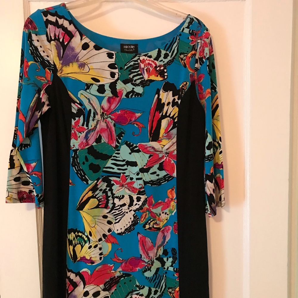 Nicole Miller Multi, Floral and Butterfly Dress.